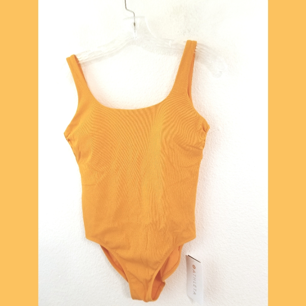 Athleta NWT Orange Scoop One Piece Swimsuit XS